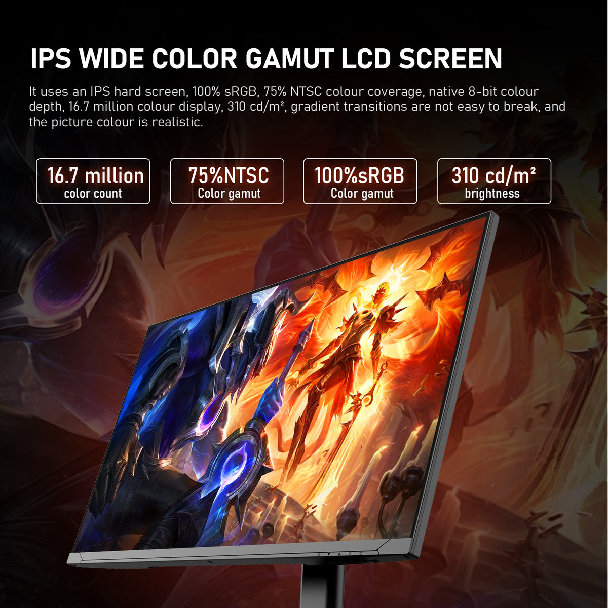 Gawfolk 27" 4K 160Hz IPS Gaming Monitor, AMD FreeSync, 120% sRGB, Adjustable Stand, HDMI 2.1/DP 1.4