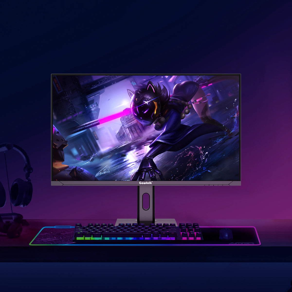 Gawfolk 27" 4K 160Hz IPS Gaming Monitor, AMD FreeSync, 120% sRGB, Adjustable Stand, HDMI 2.1/DP 1.4