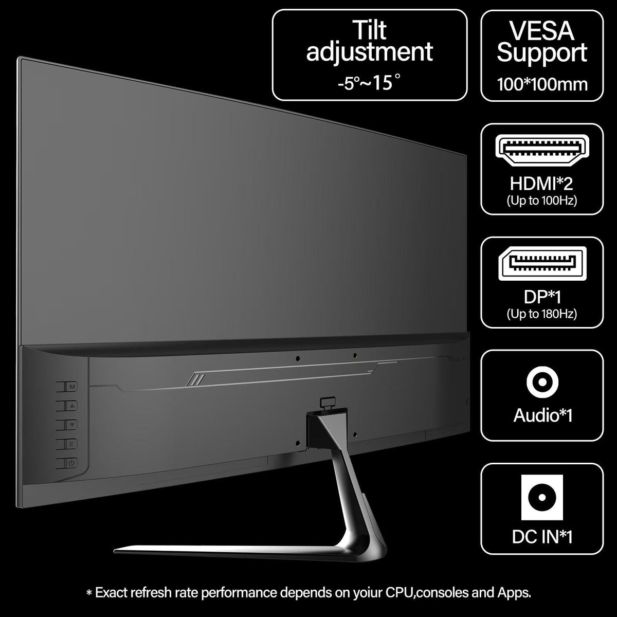 Gawfolk 24.5 Inch Curved Gaming Monitor 120Hz, Full HD 1080P, 3000R Curvature, Built-in Speakers, HDMI , VESA Mount