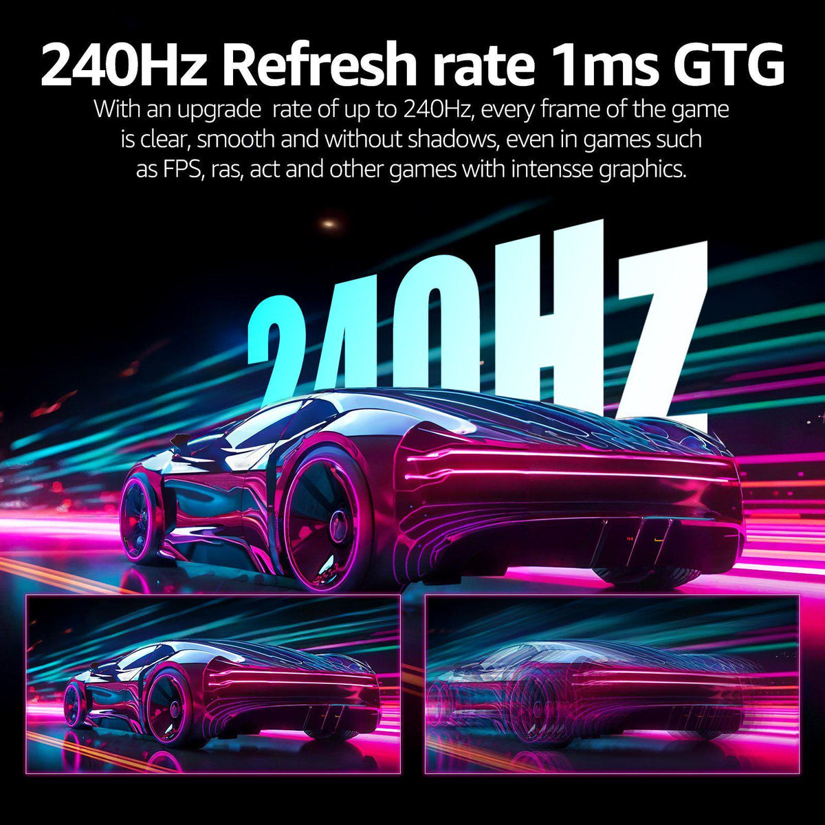 Gawfolk 32 inch 240Hz Curved Gaming Monitor, 1800R FHD 1080P Frameless Display, AMD FreeSync, Eye Care, VESA Mountable